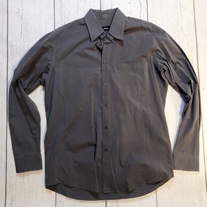 Boss Hugo Boss solid gray long sleeve button down business shirt 34 35 medium